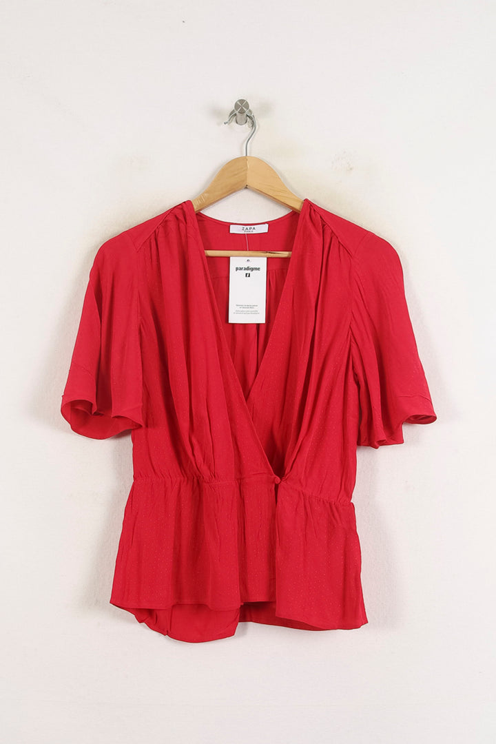 Blouse Rouge - Taille M/38 de la marque ZAPA | PARAD64766 - Vendu par Paradigme - Image 2