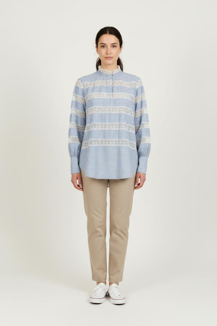 Blouse Bleue et Blanche - Taille M/38 de la marque Sandro | PARAD64789 - Vendu par Paradigme - Image 1