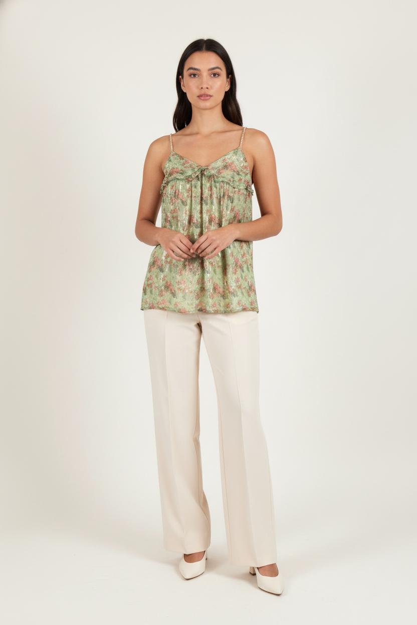 Top Vert et Rose - Taille S/36 de la marque Sézane | PARAD64794 - Vendu par Paradigme - Image 1