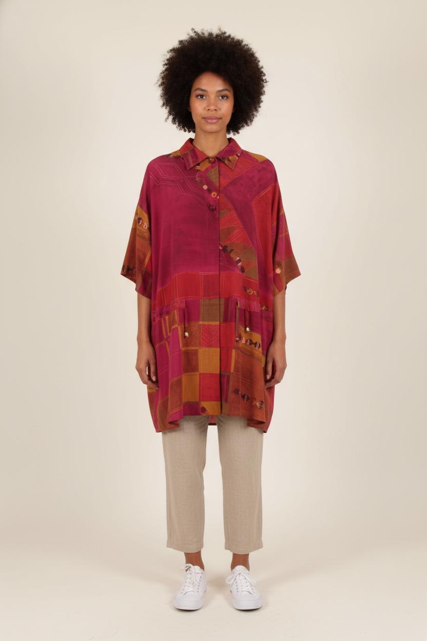 Chemise Bordeau et Orange - Taille L/40 de la marque Max Mara | PARAD64798 - Vendu par Paradigme - Image 1