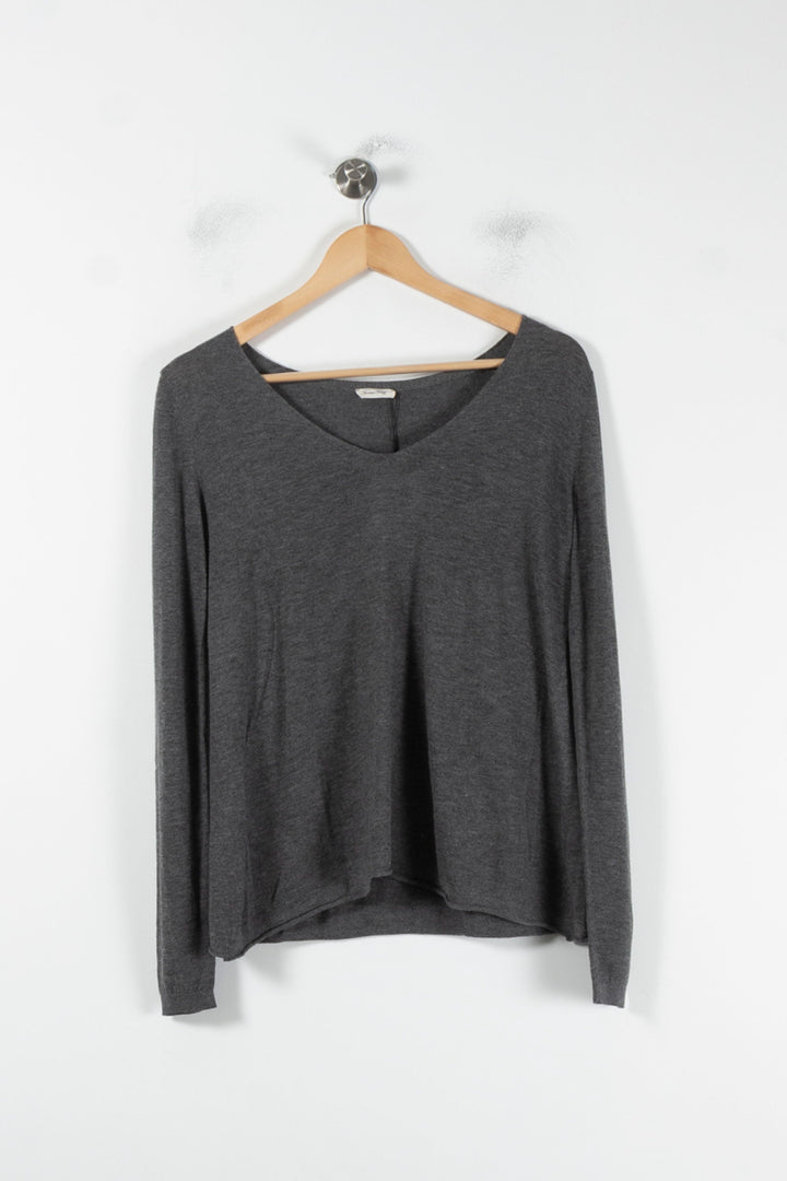 Pull Gris - Taille S/36 de la marque American Vintage | PARAD64812 - Vendu par Paradigme - Image 2
