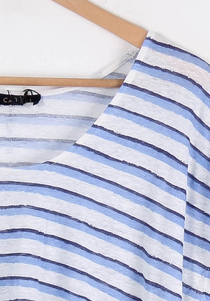Tee-shirt Blanc et Bleu - Taille L/40 de la marque Caroll | PARAD64818 - Vendu par Paradigme - Image 3