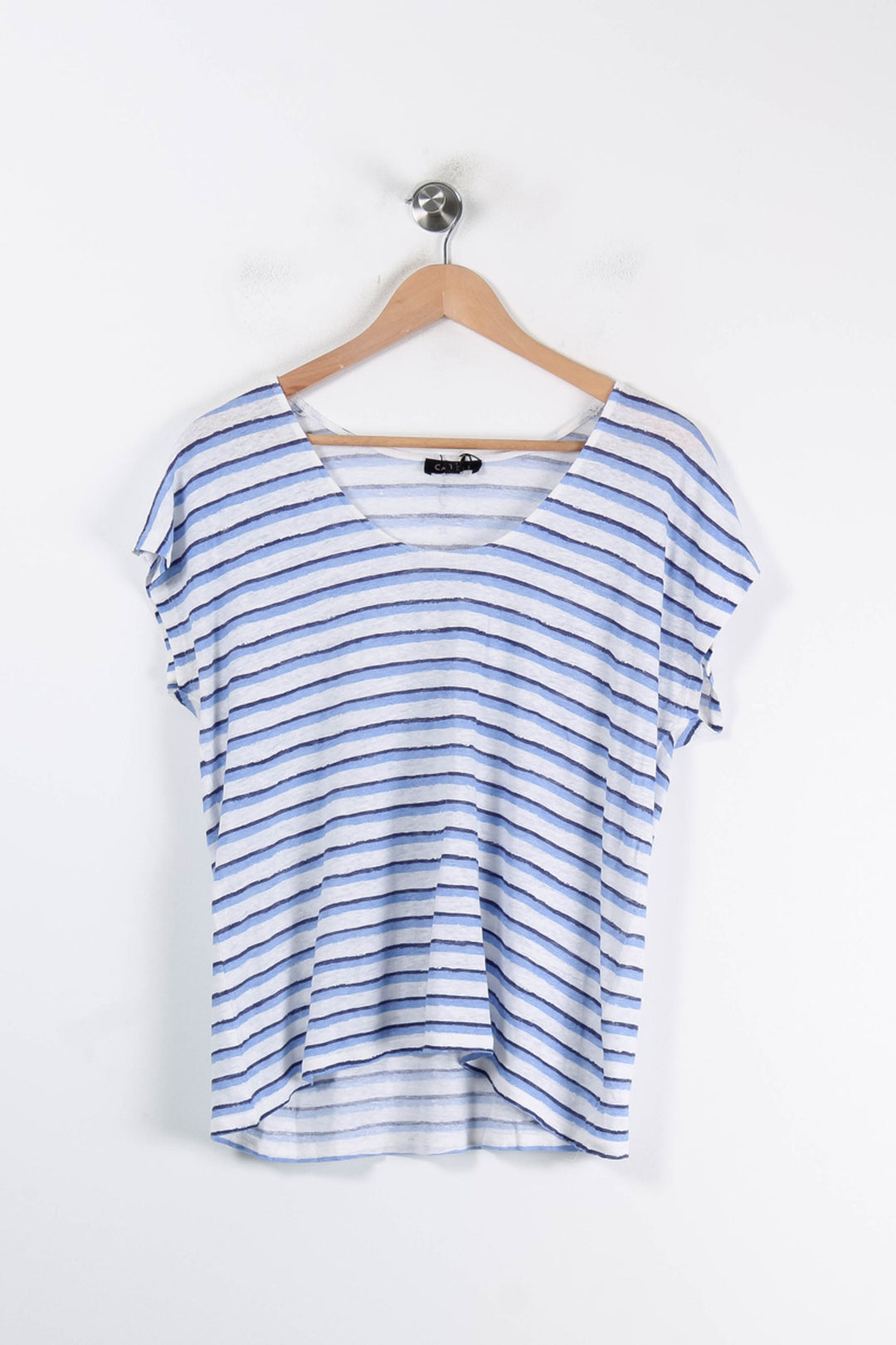Tee-shirt Blanc et Bleu - Taille L/40 de la marque Caroll | PARAD64818 - Vendu par Paradigme - Image 2