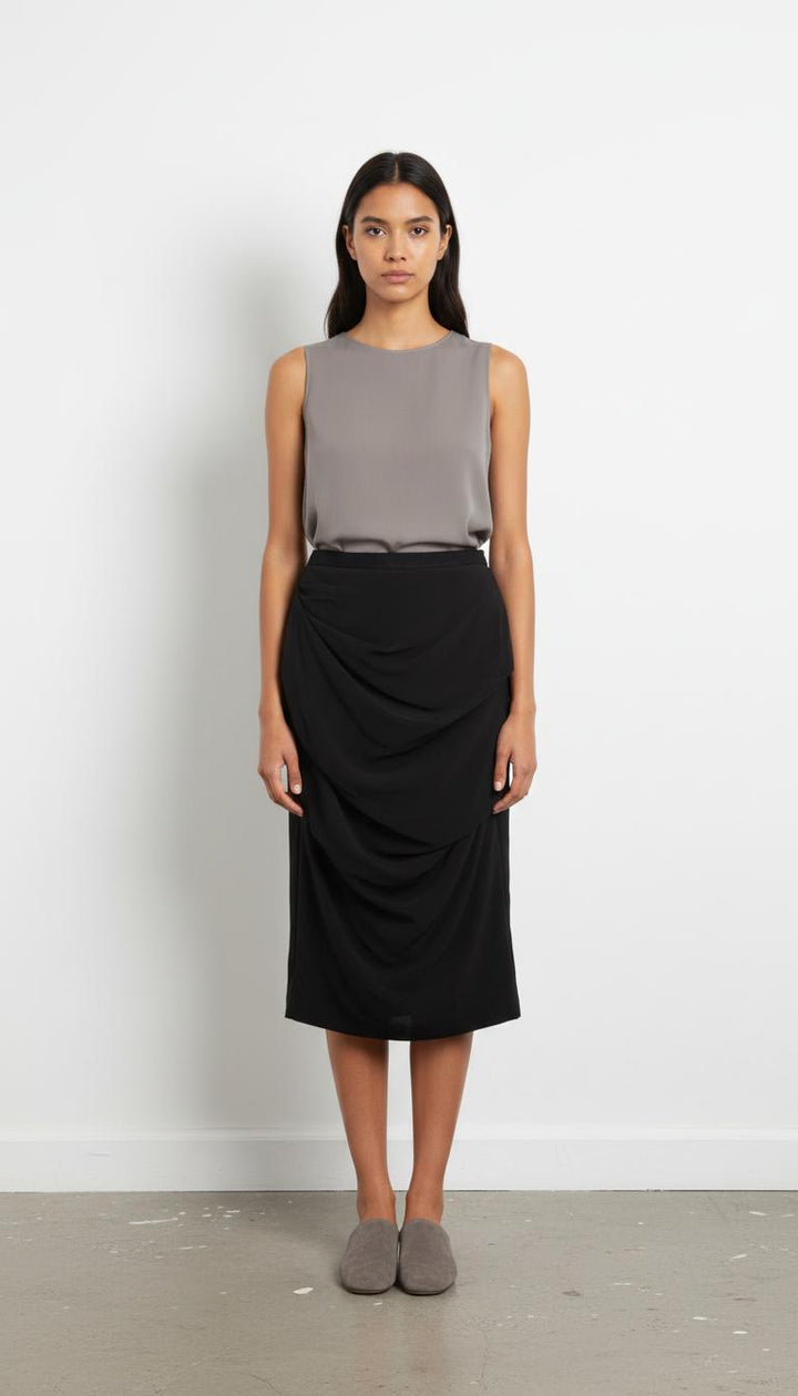 Jupe Drapée Noire - Taille S/36