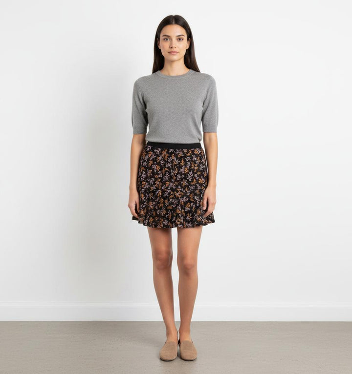 Jupe Courte Noire et Orange - Taille S/36