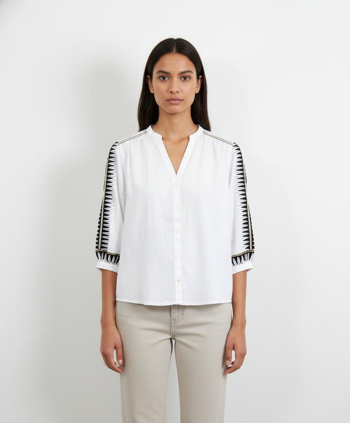 Blouse Blanche et Noire - Taille S/36