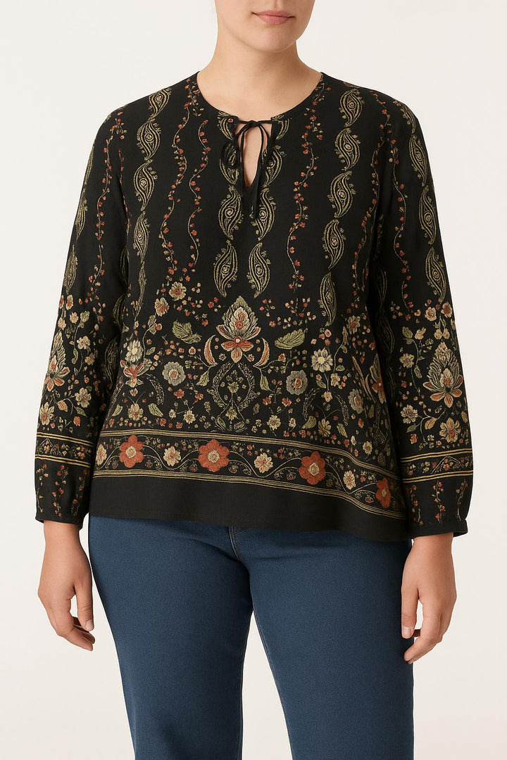 Blouse Noire et Multicolore - Taille XL/42 de la marque La Fée Maraboutée | PARAD64945 - Vendu par Paradigme - Image 1