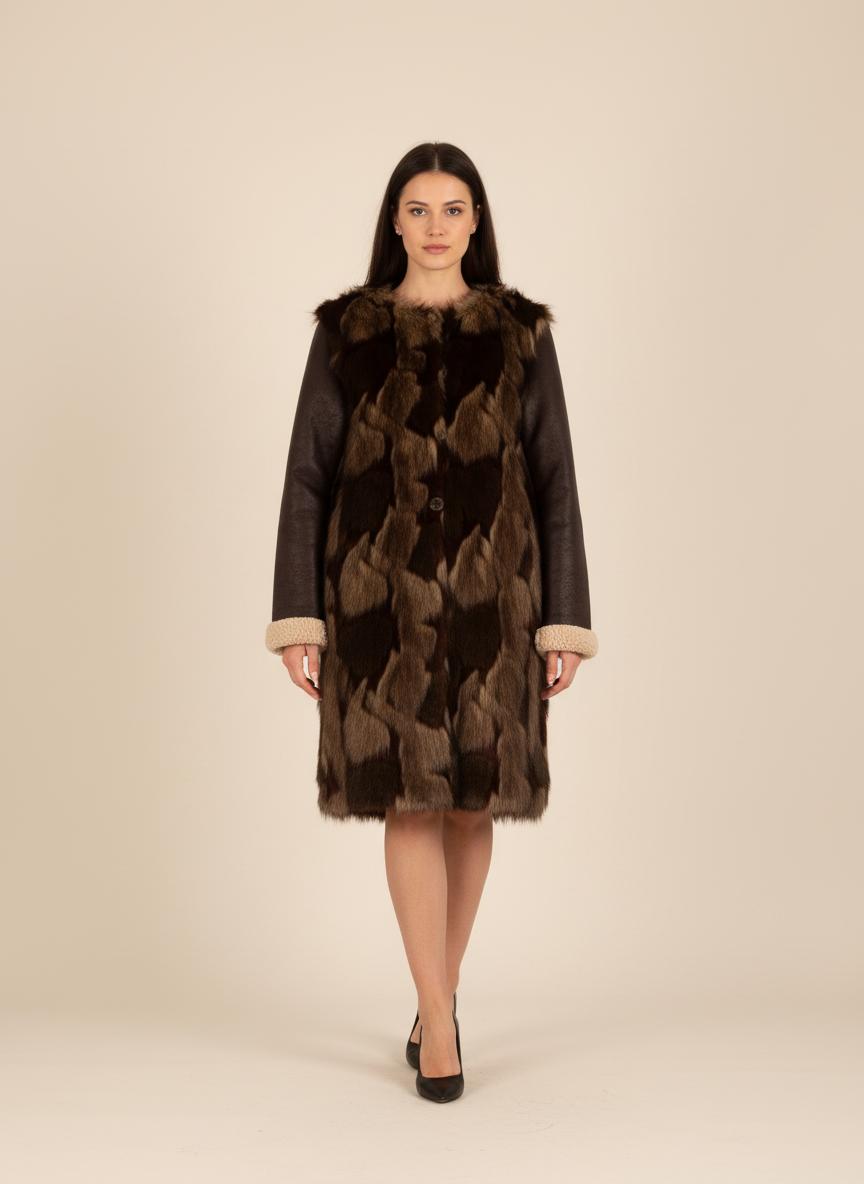 Manteau Long Marron - Taille XXL/44 de la marque La Fée Maraboutée | PARAD64947 - Vendu par Paradigme - Image 1