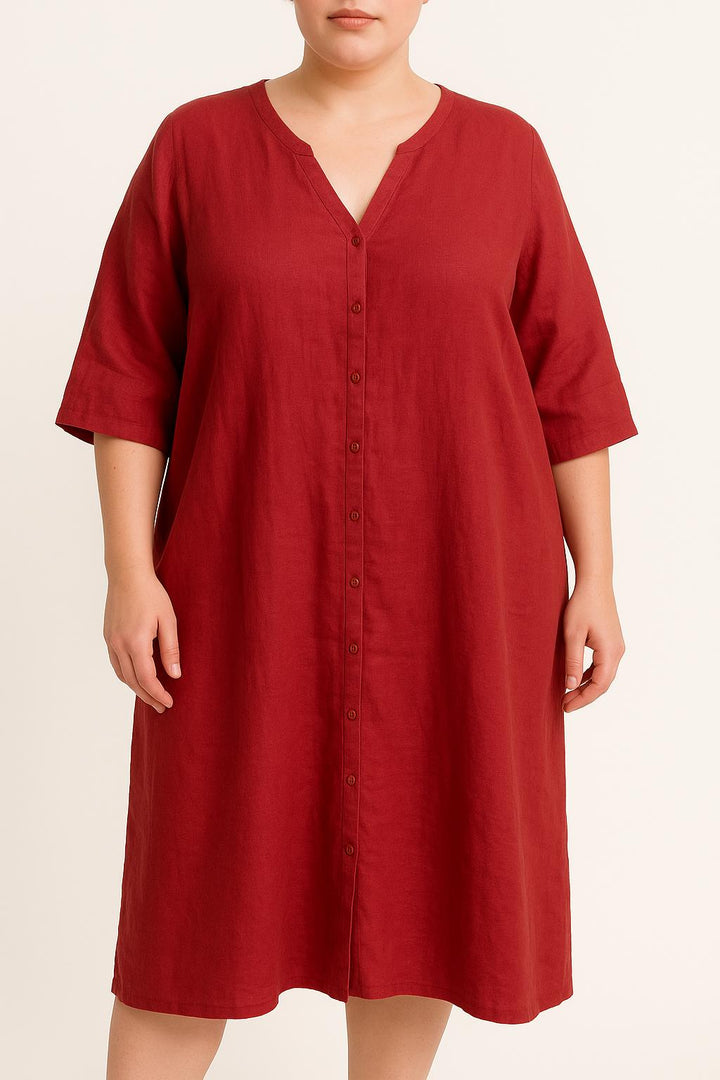 Robe Longue Rouge - Taille XL/42 de la marque Marina Rinaldi | PARAD64952 - Vendu par Paradigme - Image 1