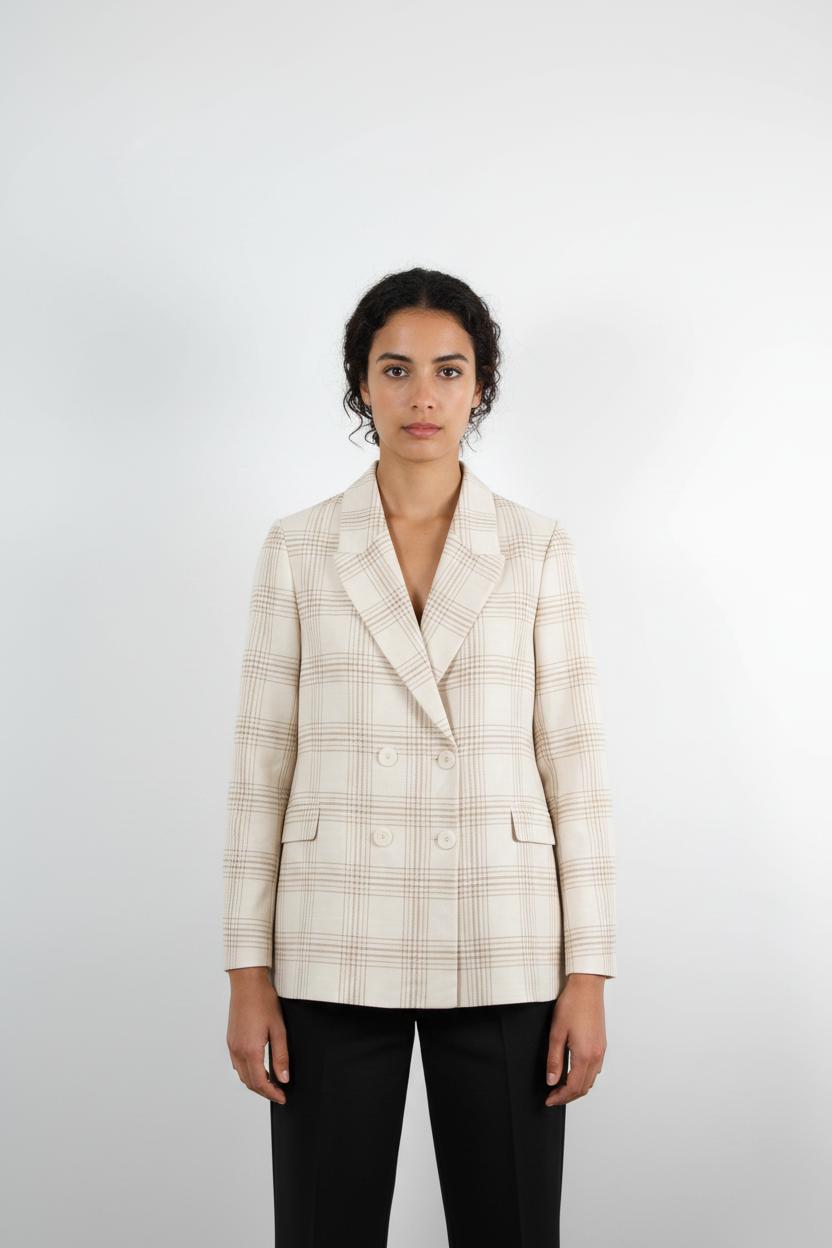 Veste Beige à Carreaux - Taille XL/42