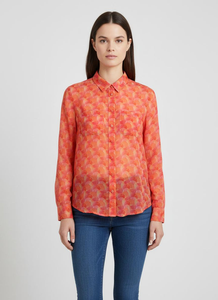Chemise Imprimée Rose et Orange - Taille M/38