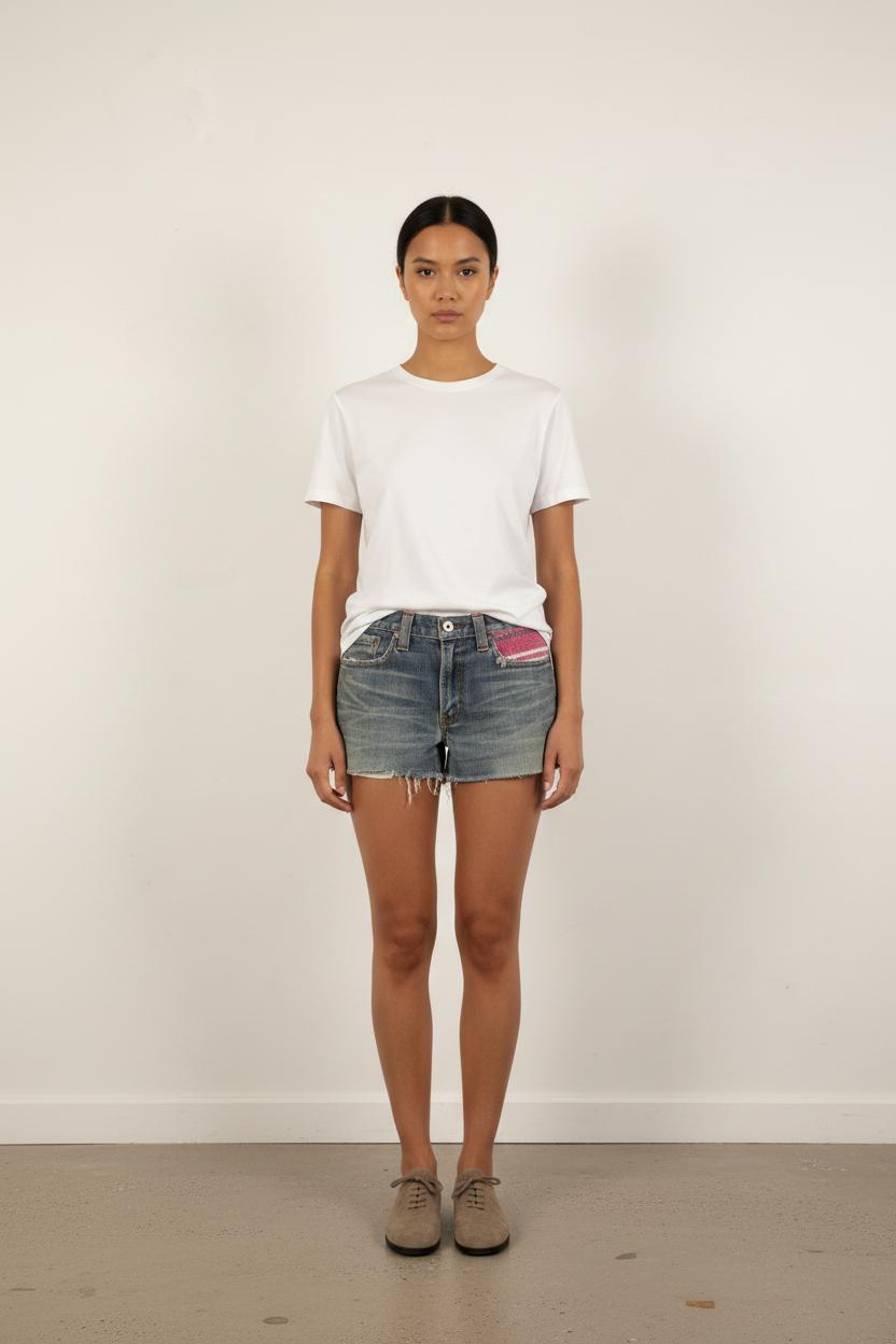 Short Jean Bleu et Rose - Taille XXS/32