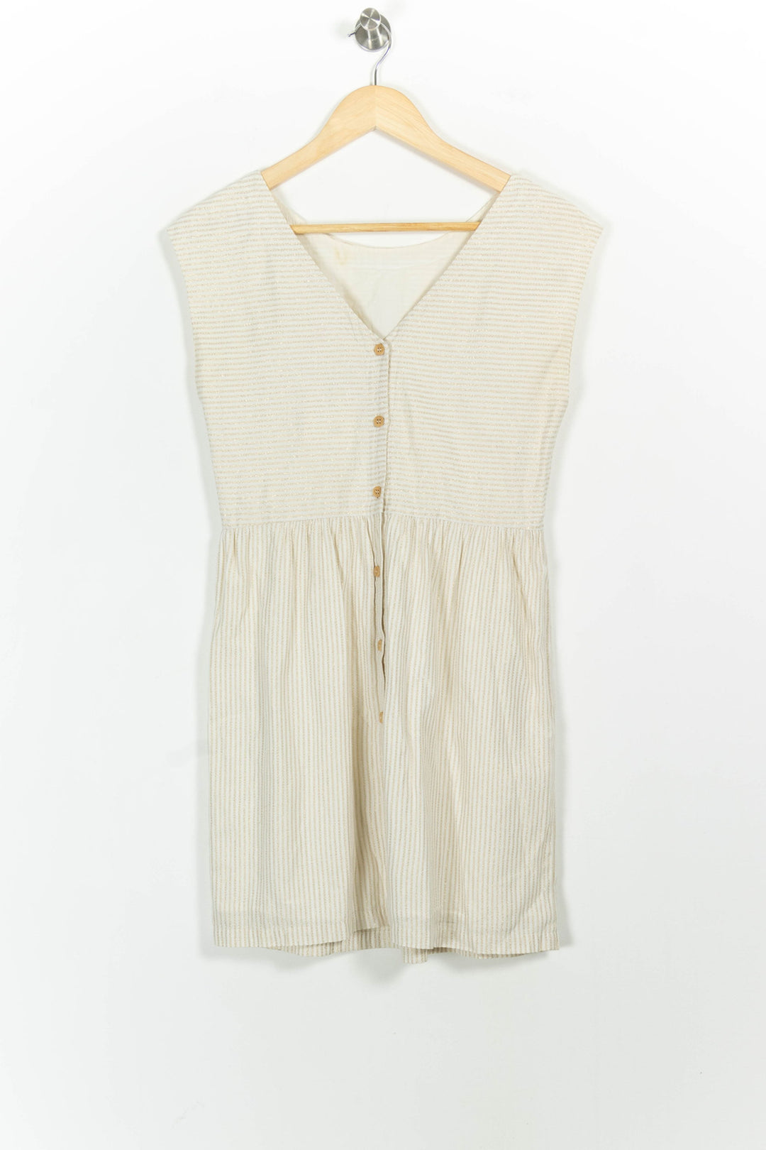 Robe Courte Blanche à Rayures Beige - Taille S/36 de la marque Des petits hauts | PARAD65034 - Vendu par Paradigme - Image 4