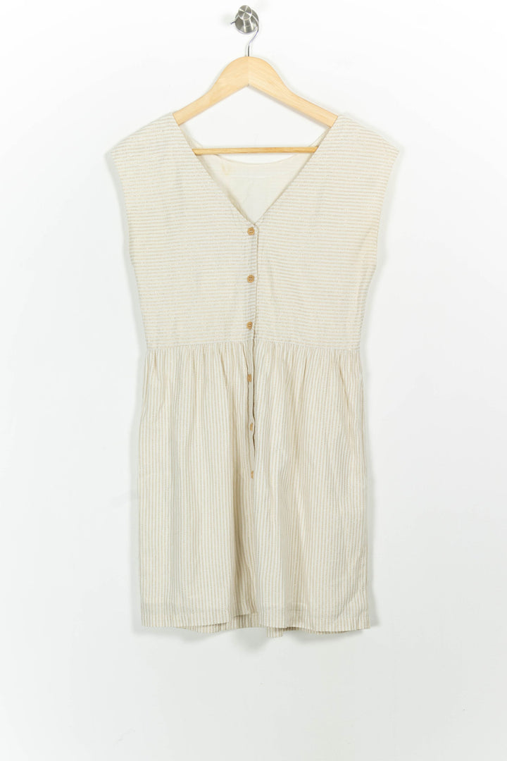 Robe Courte Blanche à Rayures Beige - Taille S/36 de la marque Des petits hauts | PARAD65034 - Vendu par Paradigme - Image 4