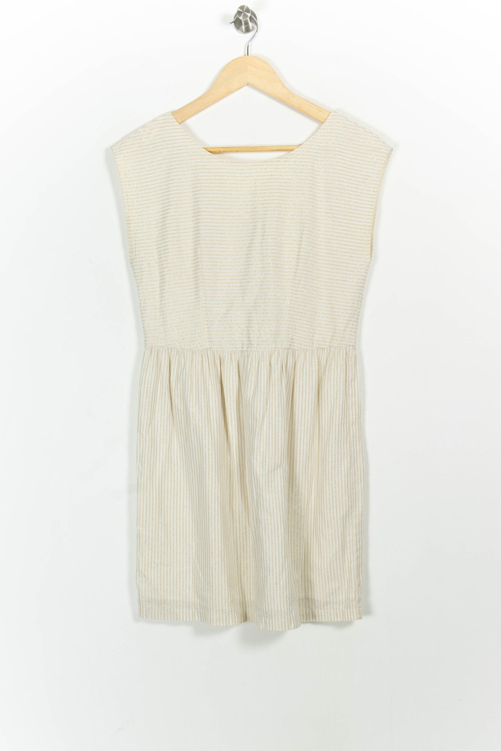 Robe Courte Blanche à Rayures Beige - Taille S/36 de la marque Des petits hauts | PARAD65034 - Vendu par Paradigme - Image 2