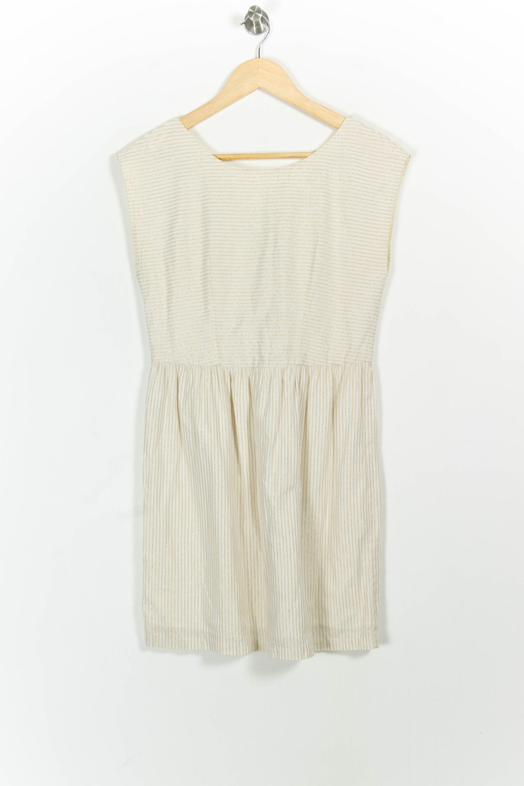 Robe Courte Blanche à Rayures Beige - Taille S/36 de la marque Des petits hauts | PARAD65034 - Vendu par Paradigme - Image 2