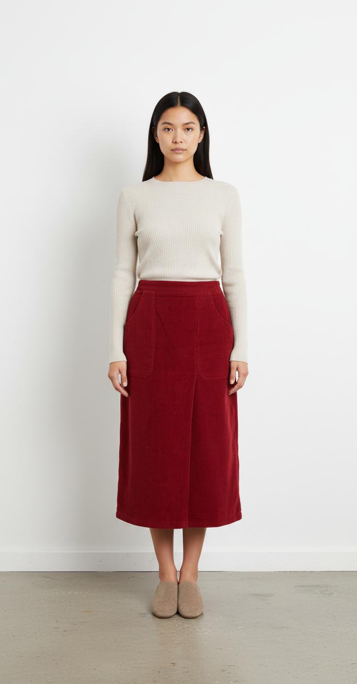Jupe Droite Bordeaux - Taille S/36