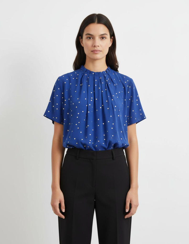 Blouse Bleue à Pois Blancs - Taille M/38