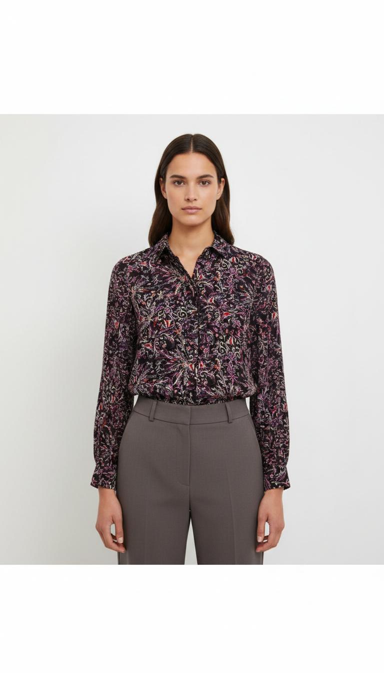 Chemise Violette et Noire - Taille S/36