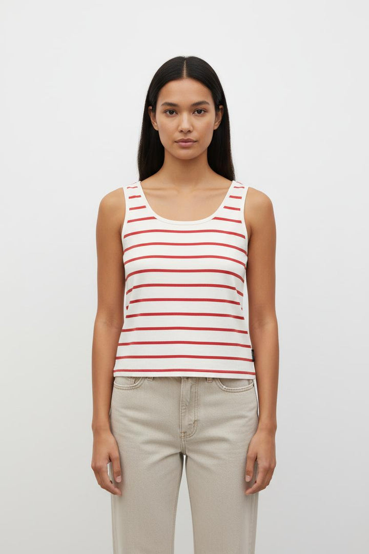Débardeur Blanc et Rouge - Taille S/36