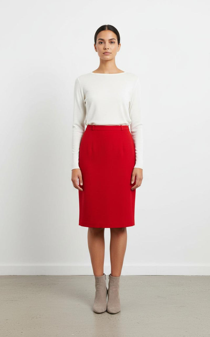 Jupe Droite Rouge - Taille L/40