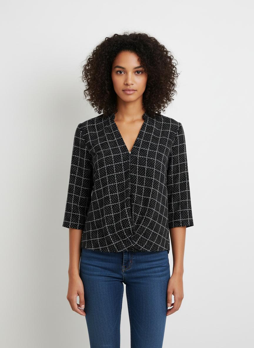 Blouse Noire et Blanche - Taille S/36