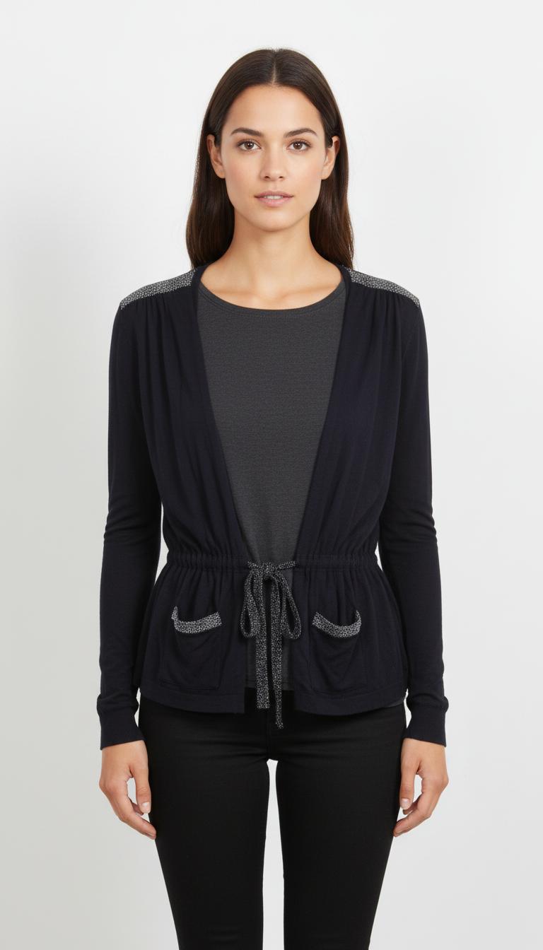 Cardigan Bleu et Argenté - Taille M/38