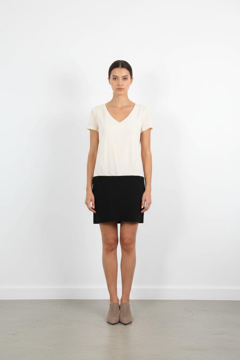 Robe Courte Blanche et Noire - Taille S/36
