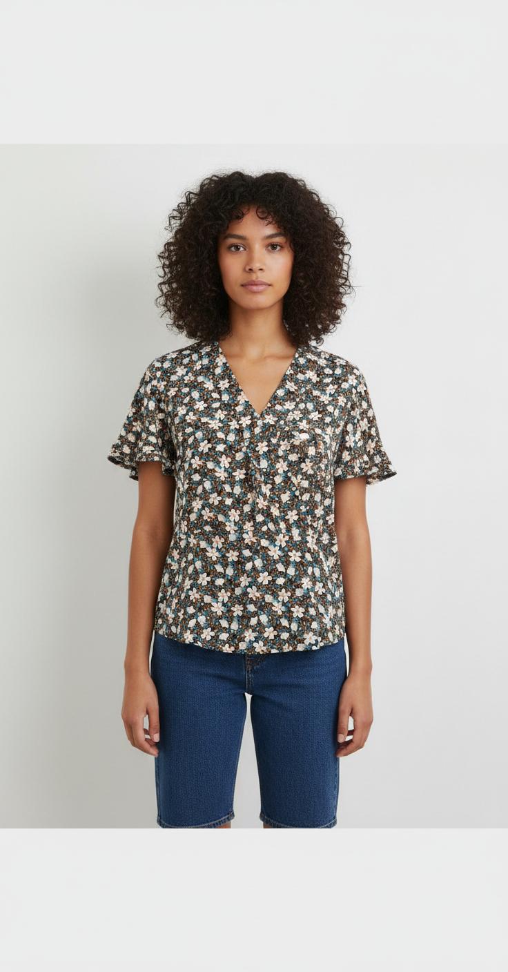 Blouse Noire et Blanche - Taille S/36