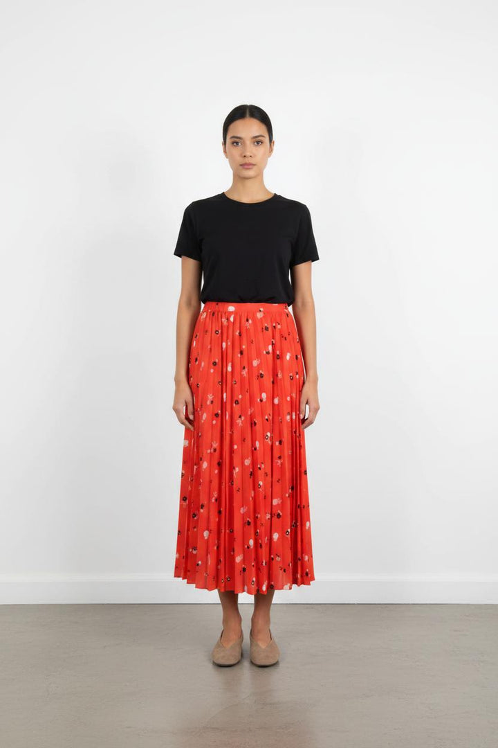 Jupe Plissée Rouge et Noire - Taille M/38