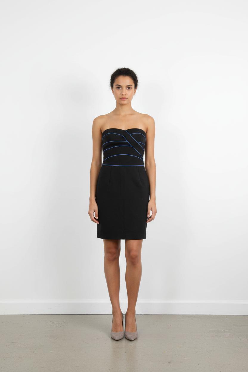 Robe Bustier Noire et Bleue - Taille S/36