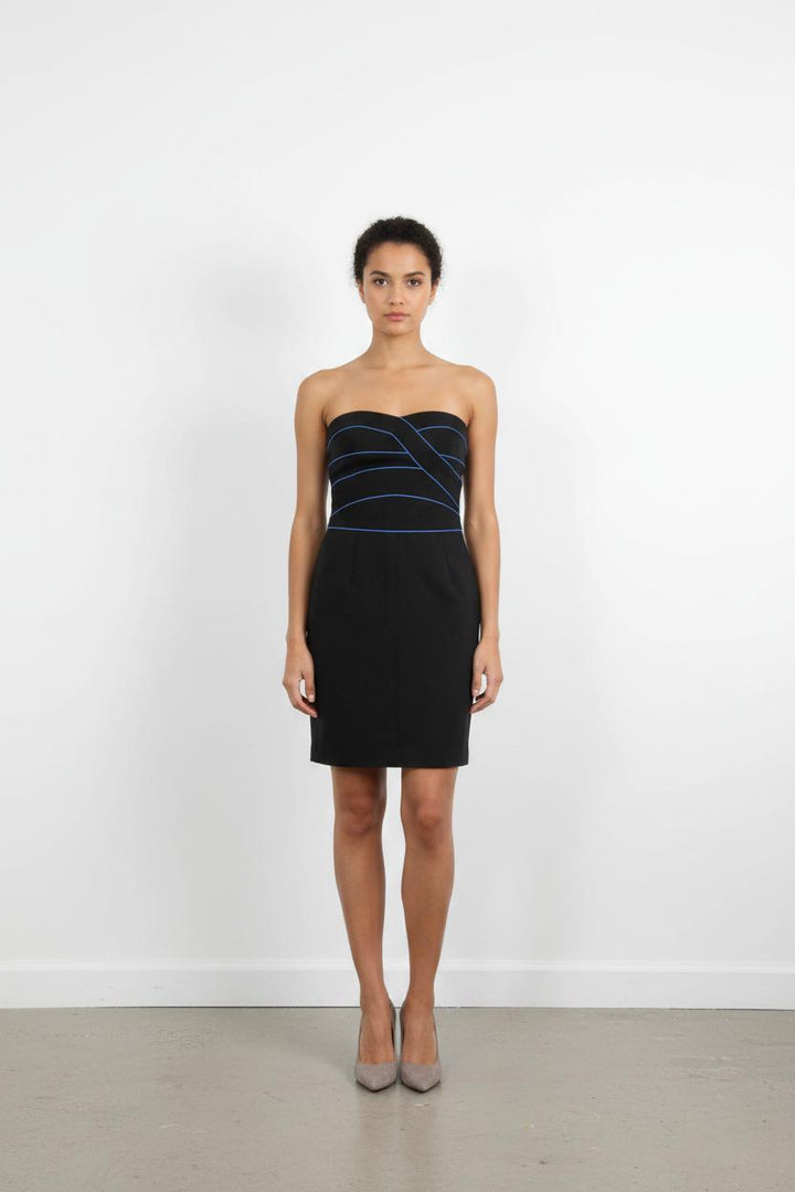 Robe Bustier Noire et Bleue - Taille S/36