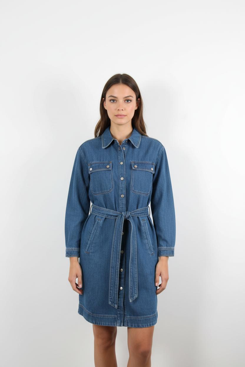 Robe Chemise Bleue - Taille L/40