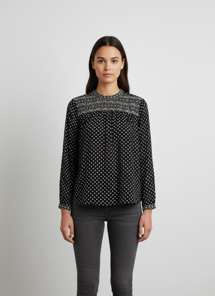 Blouse Noire et Blanche - Taille S/36
