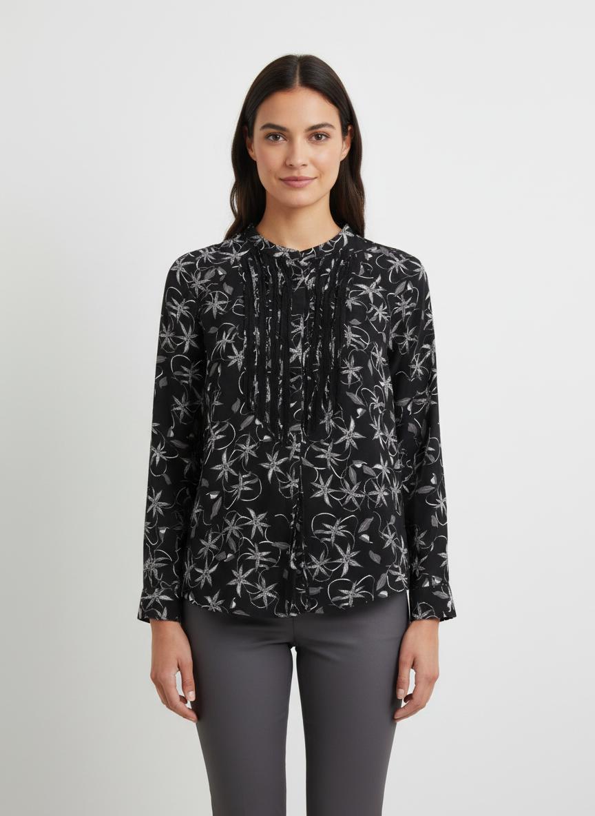 Blouse Noire et Blanche - Taille S/36