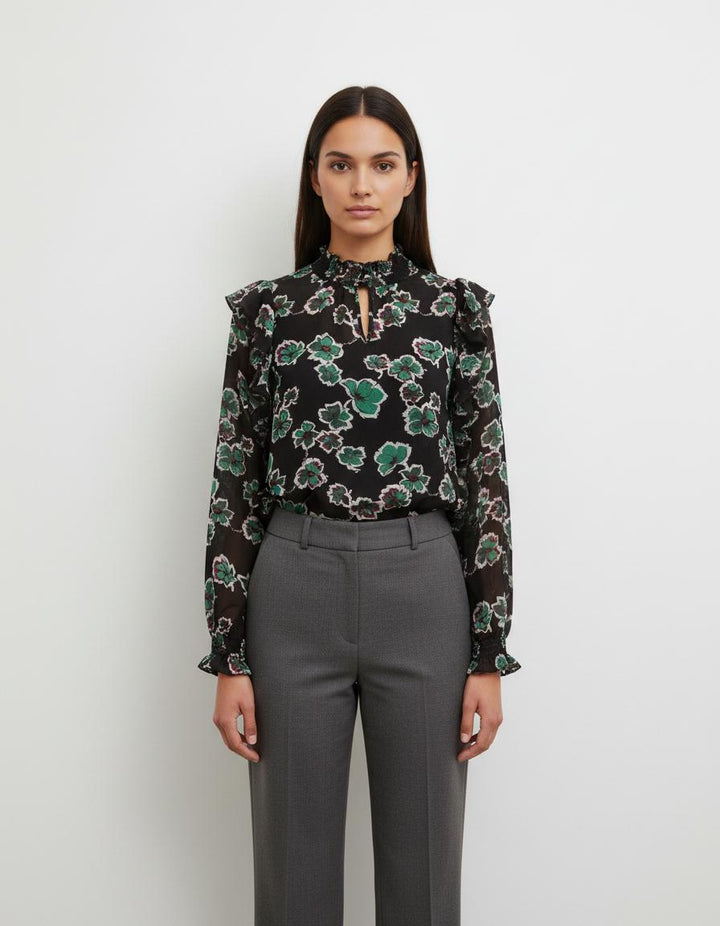 Blouse Noire et Verte - Taille M/38
