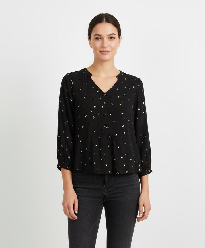 Blouse Noire et Dorée - Taille XS/34
