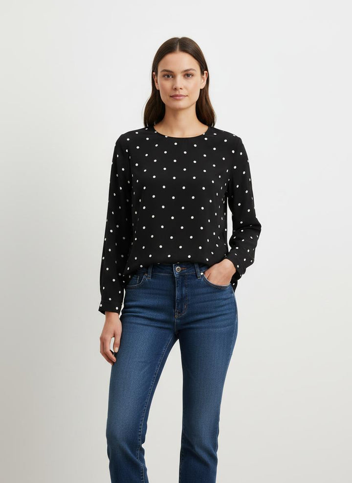 Blouse Noire et Blanche - Taille XS/34
