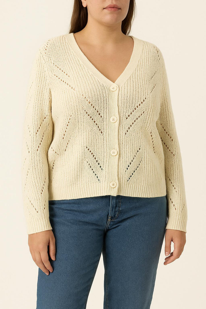 Cardigan Beige - Taille L/40 de la marque La Fée Maraboutée | PARAD65371 - Vendu par Paradigme - Image 1