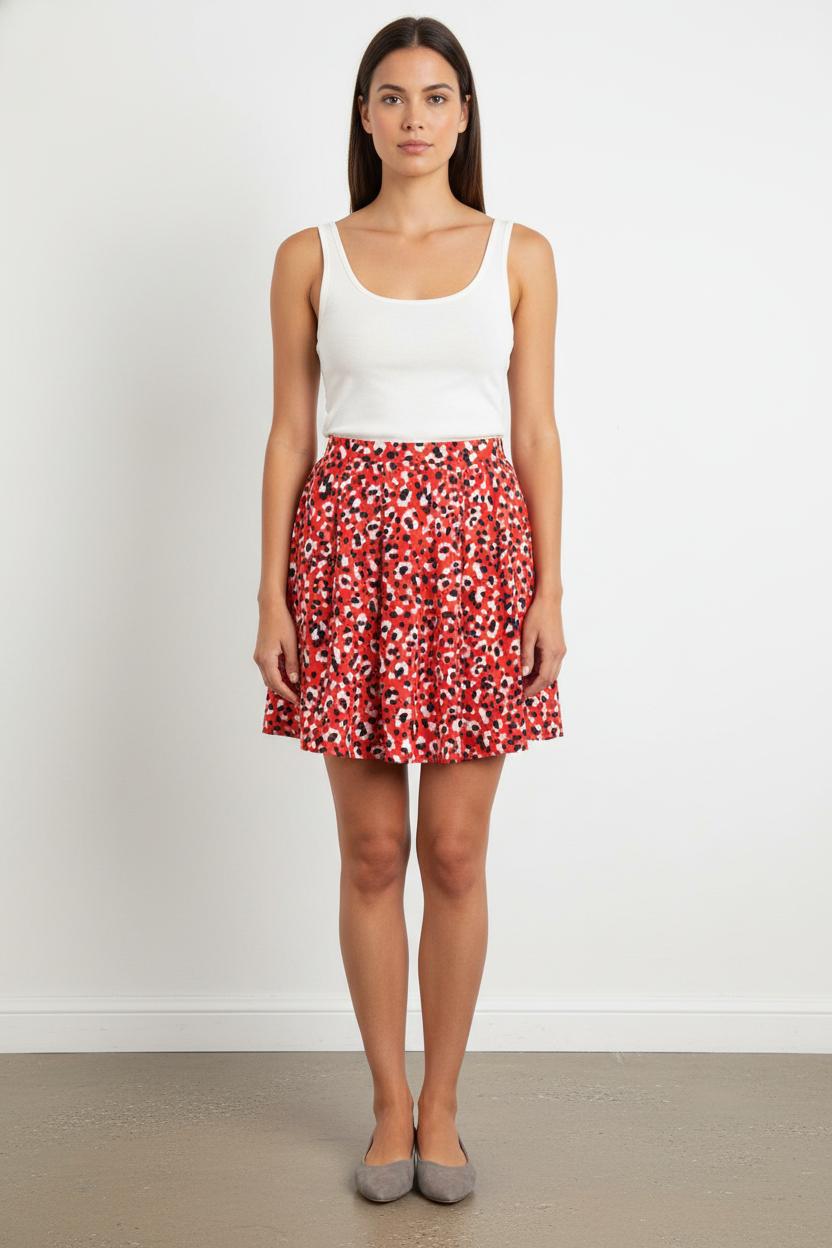 Jupe Courte Rouge et Bleu Marine - Taille S/36