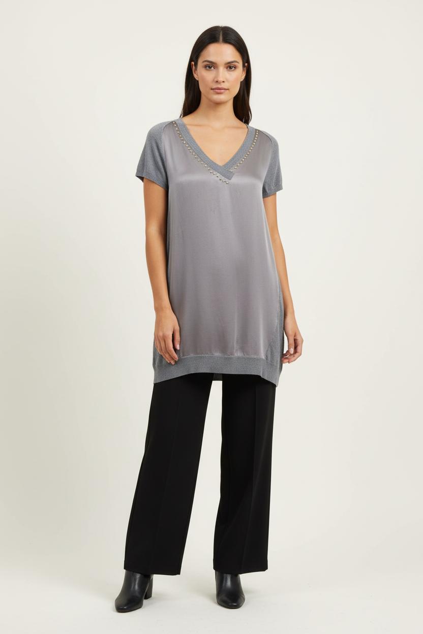 Robe Courte Grise - Taille M/38 de la marque Sandro | PARAD65404 - Vendu par Paradigme - Image 1