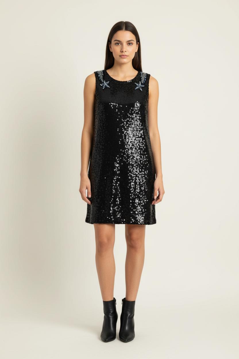 Robe Pailletée Noire - Taille M/38 de la marque Claudie Pierlot | PARAD65415 - Vendu par Paradigme - Image 1