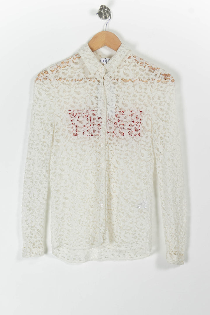 Chemise en Dentelle Blanche - Taille S/36 de la marque Claudie Pierlot | PARAD65421 - Vendu par Paradigme - Image 2