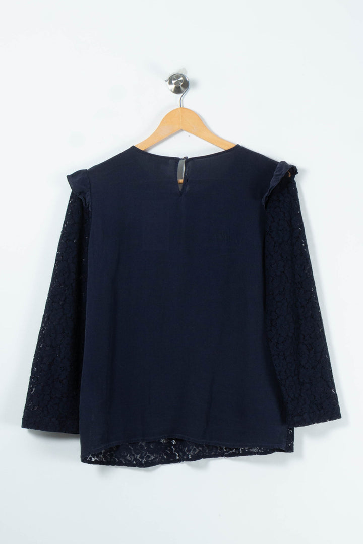 Blouse Bleue - Taille L/40 de la marque Claudie Pierlot | PARAD65433 - Vendu par Paradigme - Image 4