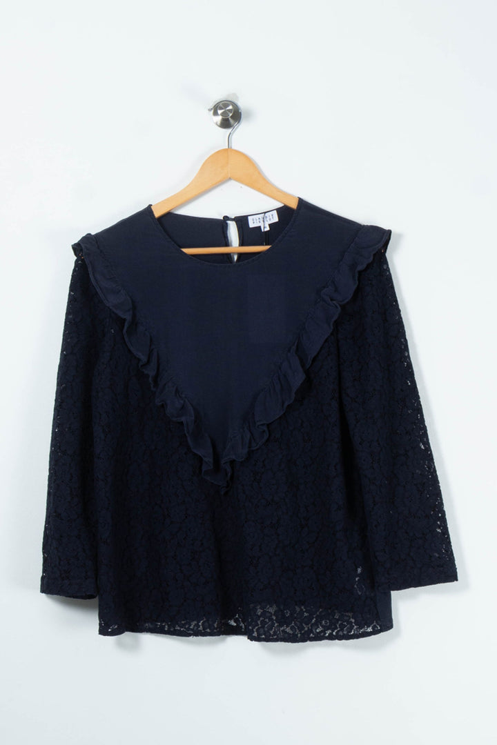 Blouse Bleue - Taille L/40 de la marque Claudie Pierlot | PARAD65433 - Vendu par Paradigme - Image 2