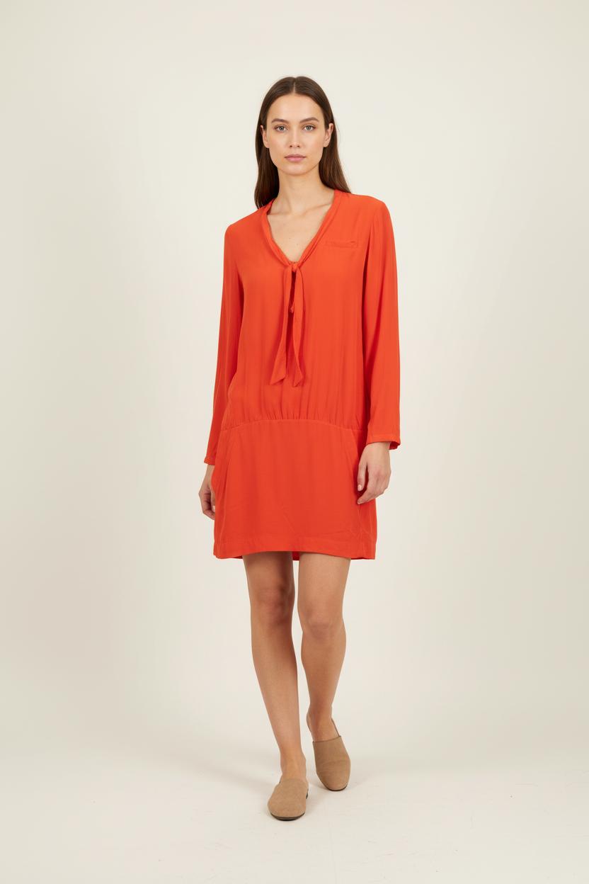 Robe Midi Orange - Taille XS/34 de la marque IKKS | PARAD65434 - Vendu par Paradigme - Image 1
