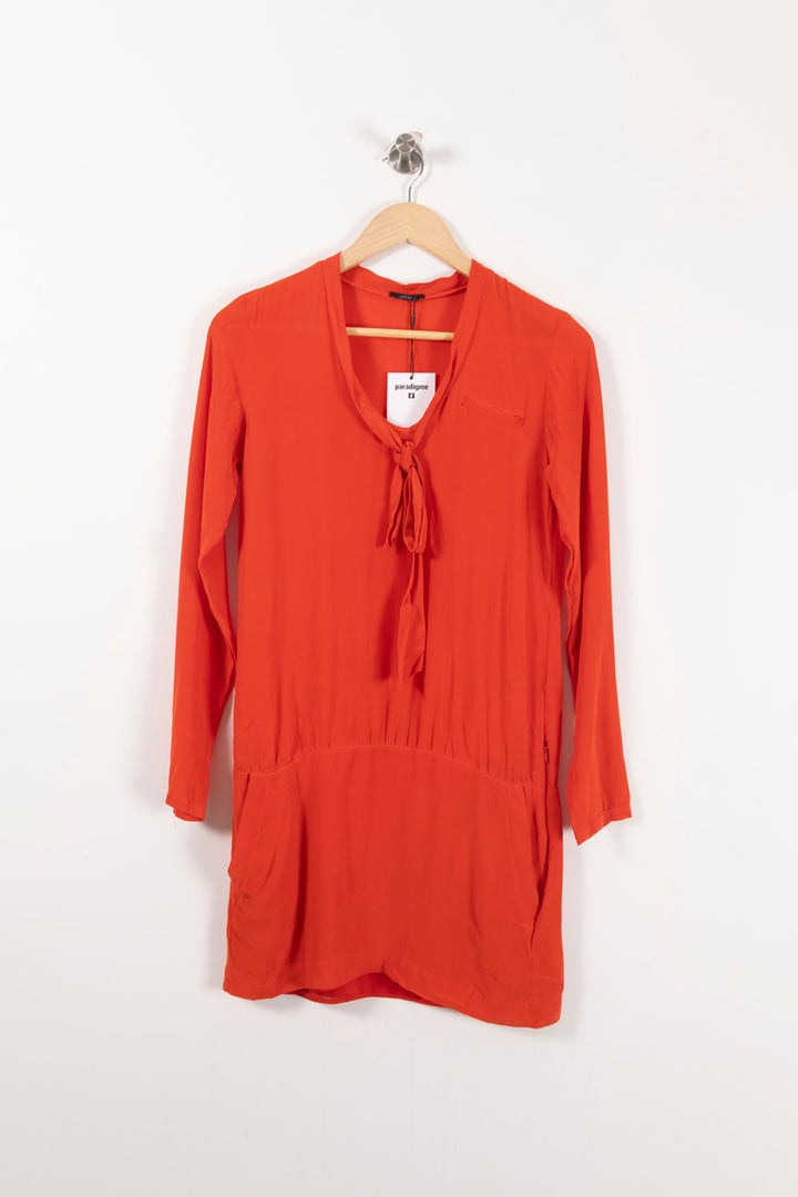 Robe Midi Orange - Taille XS/34 de la marque IKKS | PARAD65434 - Vendu par Paradigme - Image 2