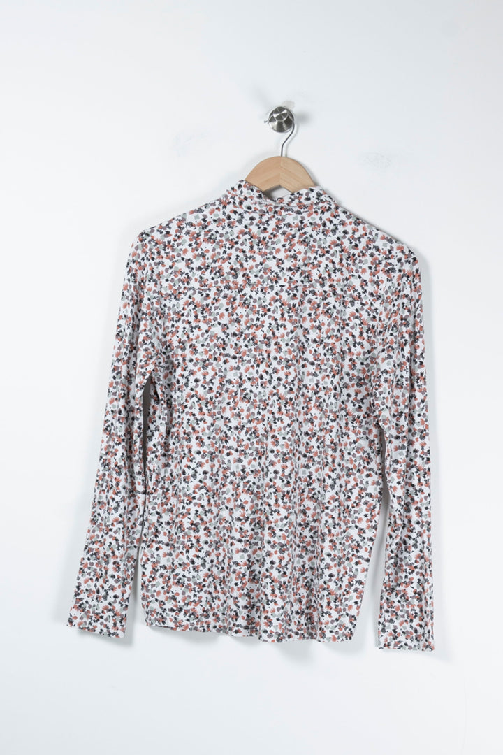 Chemise Fleurie Blanche et Rose - Taille M/38 de la marque Caroll | PARAD65441 - Vendu par Paradigme - Image 4
