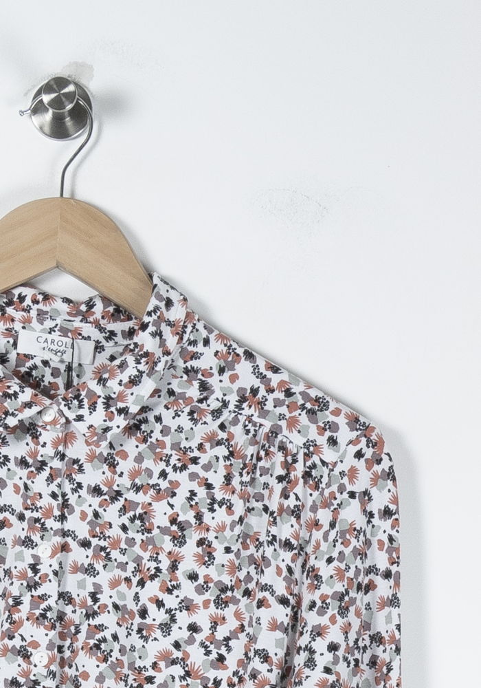 Chemise Fleurie Blanche et Rose - Taille M/38 de la marque Caroll | PARAD65441 - Vendu par Paradigme - Image 3