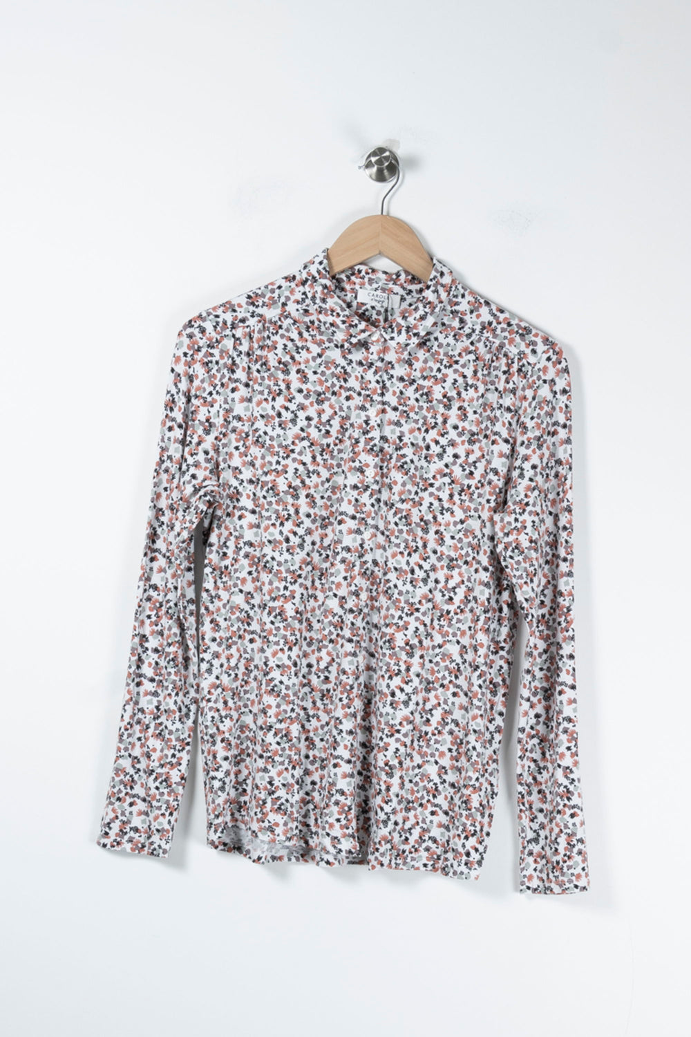 Chemise Fleurie Blanche et Rose - Taille M/38 de la marque Caroll | PARAD65441 - Vendu par Paradigme - Image 2
